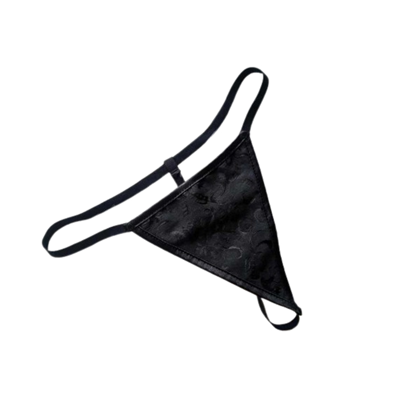 Czarny wzorzysty gorset ze stringami M - obrazek 6