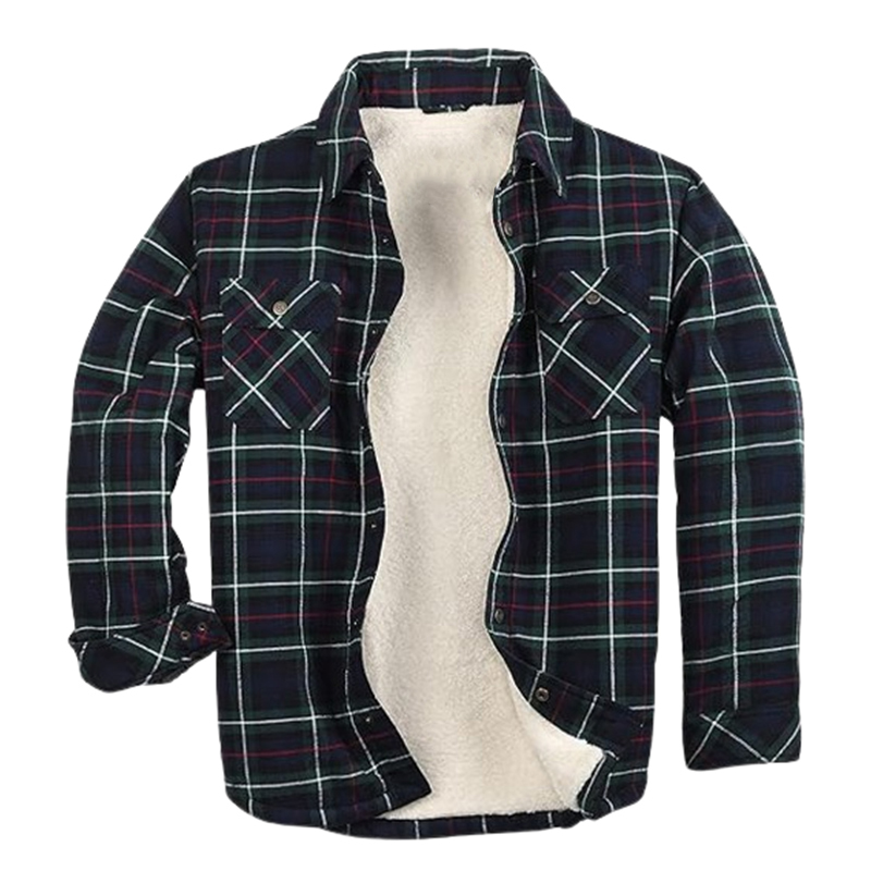 Męska ocieplana flanelowa kurtka w kratę r.XL