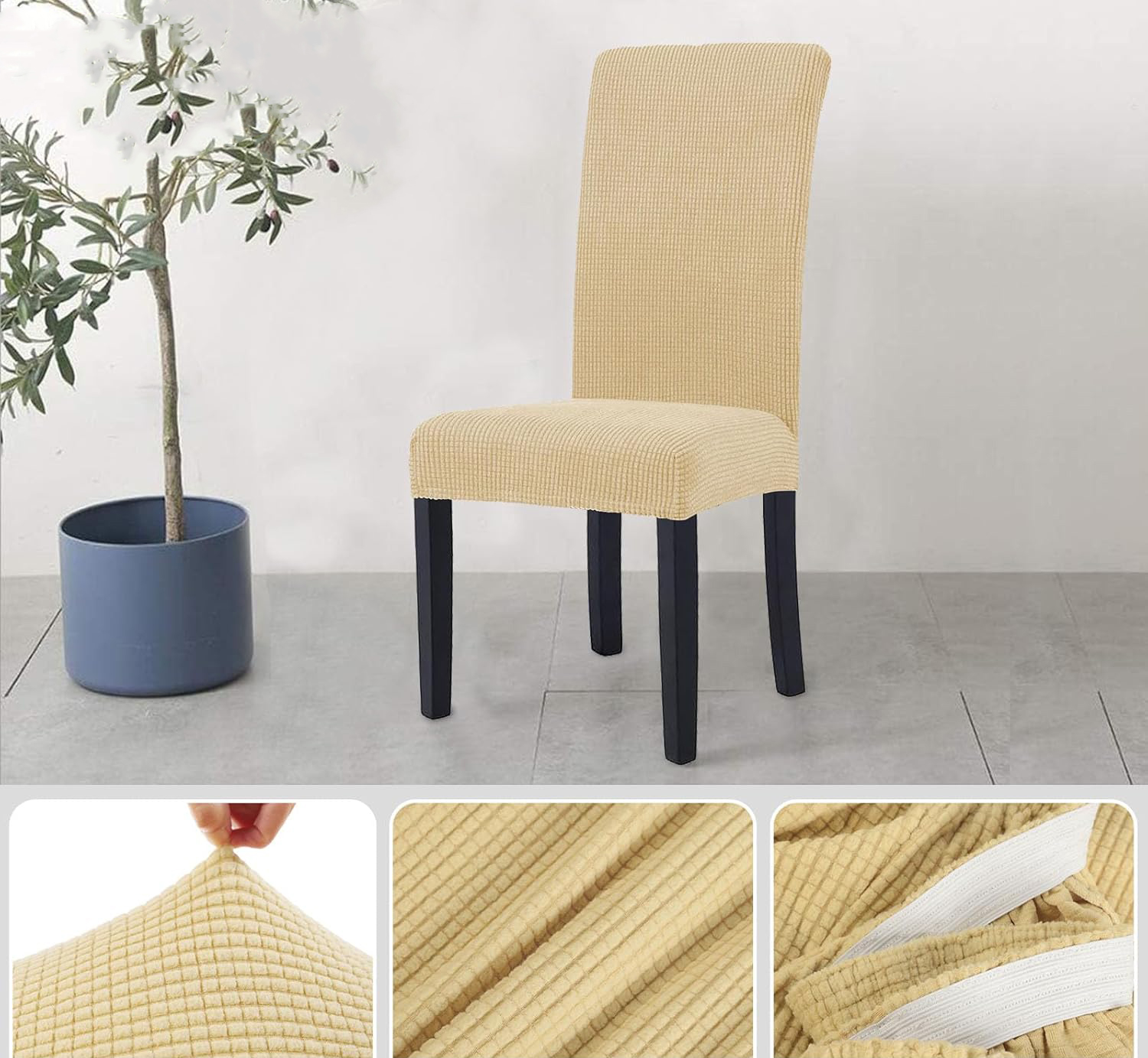 Zestaw elastycznych pokrowców na krzesło 4szt - obrazek 5