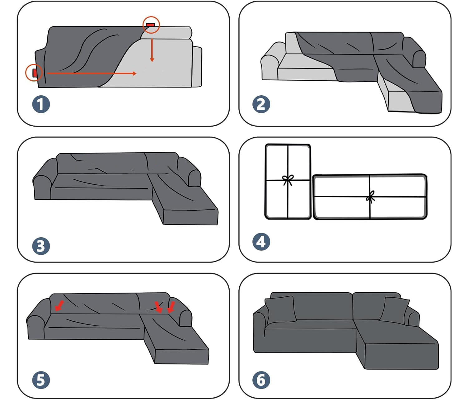 Elastyczny pokrowiec 2+1 osobowy na sofę - obrazek 3