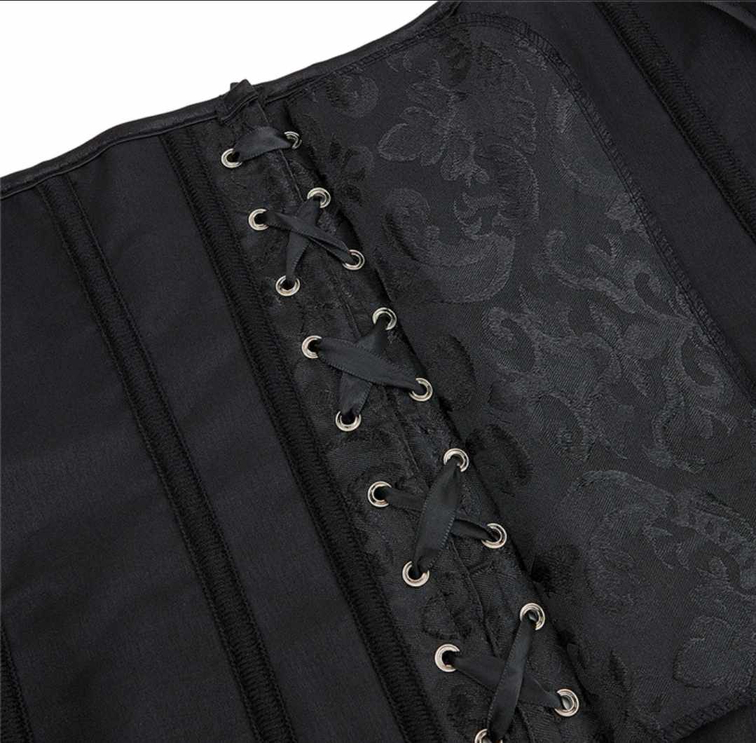 Biały wzorzysty gorset ze stringami L - obrazek 8