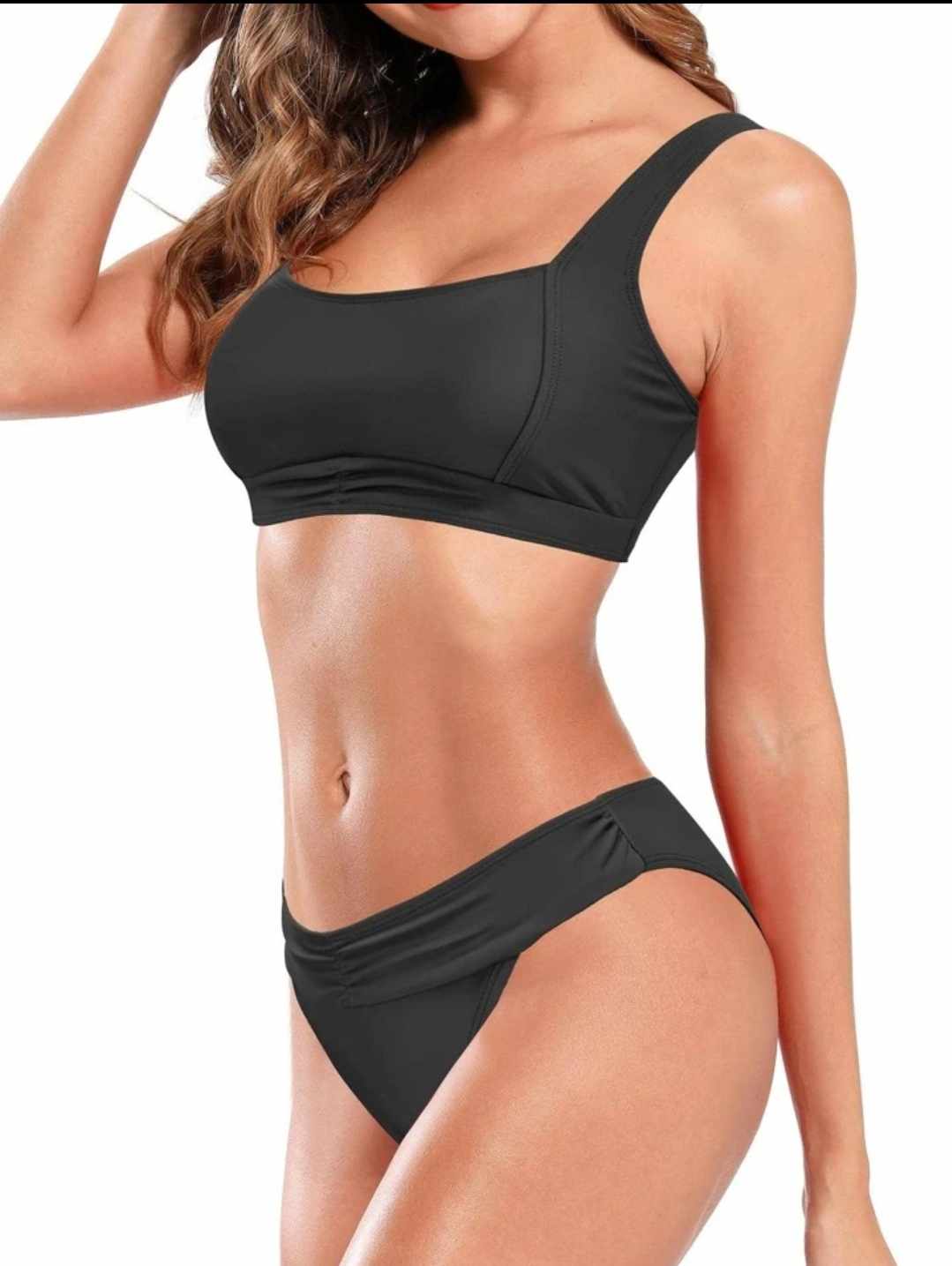 Dwuczęściowy BIAŁY strój kąpielowy z marszczeniami S - obrazek 4