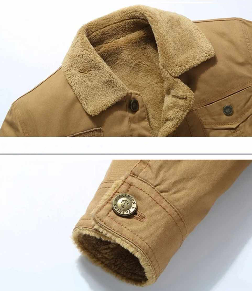 Męska czarna kurtka ocieplana pilotka - obrazek 4