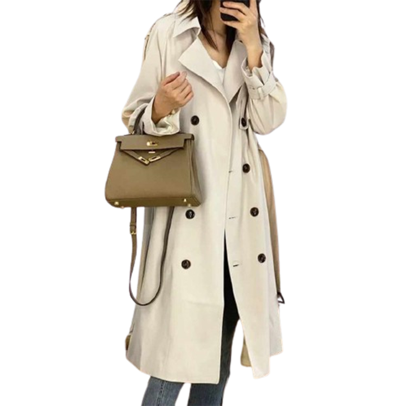 Damski płaszcz/trencz kremowy rozmiar M