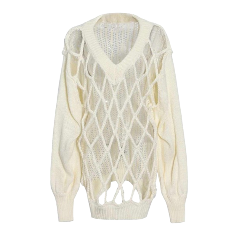 Damski sweter stylowy z wycięciami