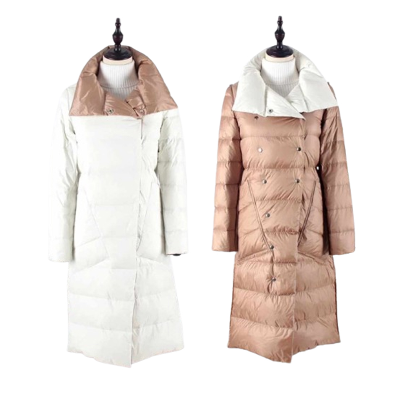 Dwustronny pikowany płaszcz damski