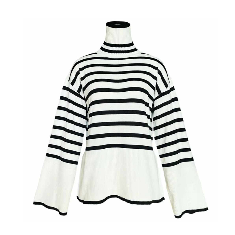 Stylowy luźny sweter w paski rozmiar S