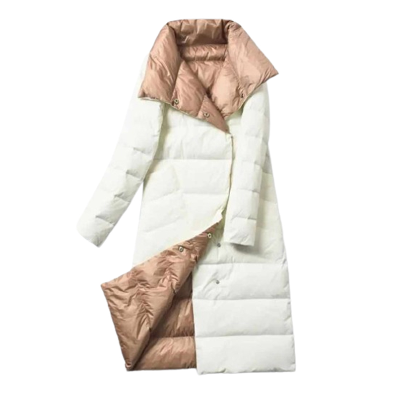 Dwustronny pikowany płaszcz damski - obrazek 2