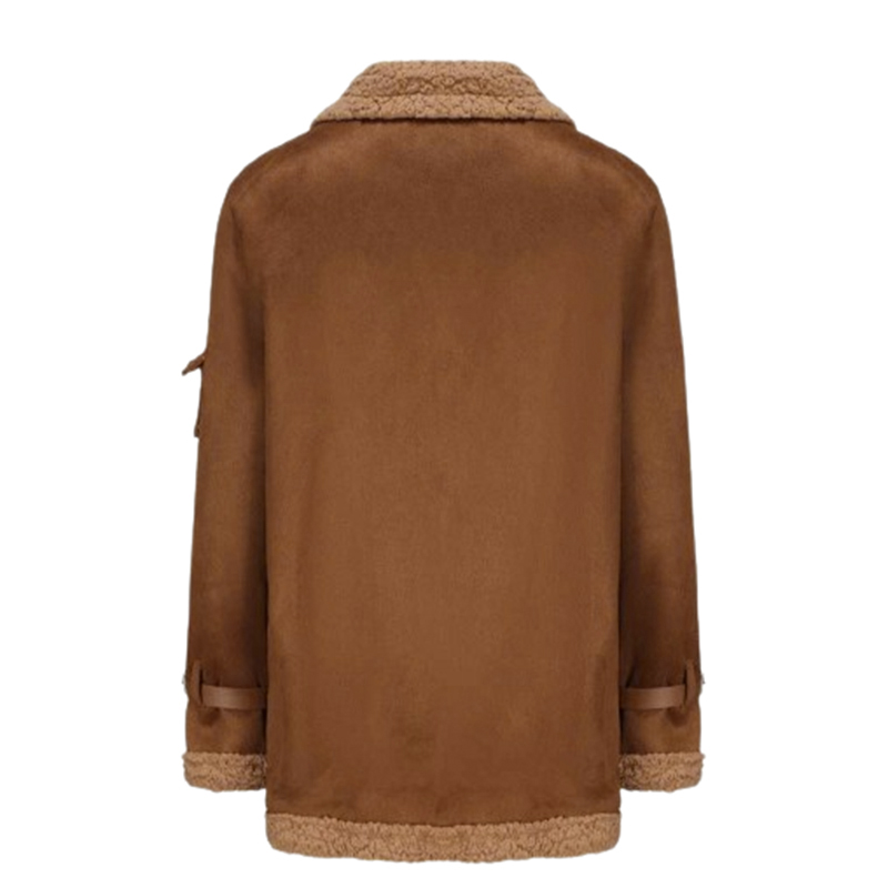 Brązowa kurtka ocieplana pluszem XXL - obrazek 2