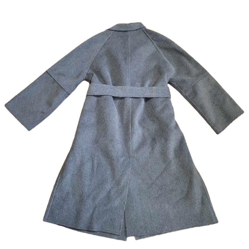 Szary płaszcz damski wiązany L - obrazek 3