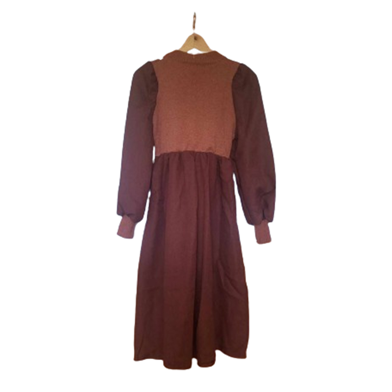 Sukienka dzianinowa brązowa rozmiar XS/S - obrazek 3