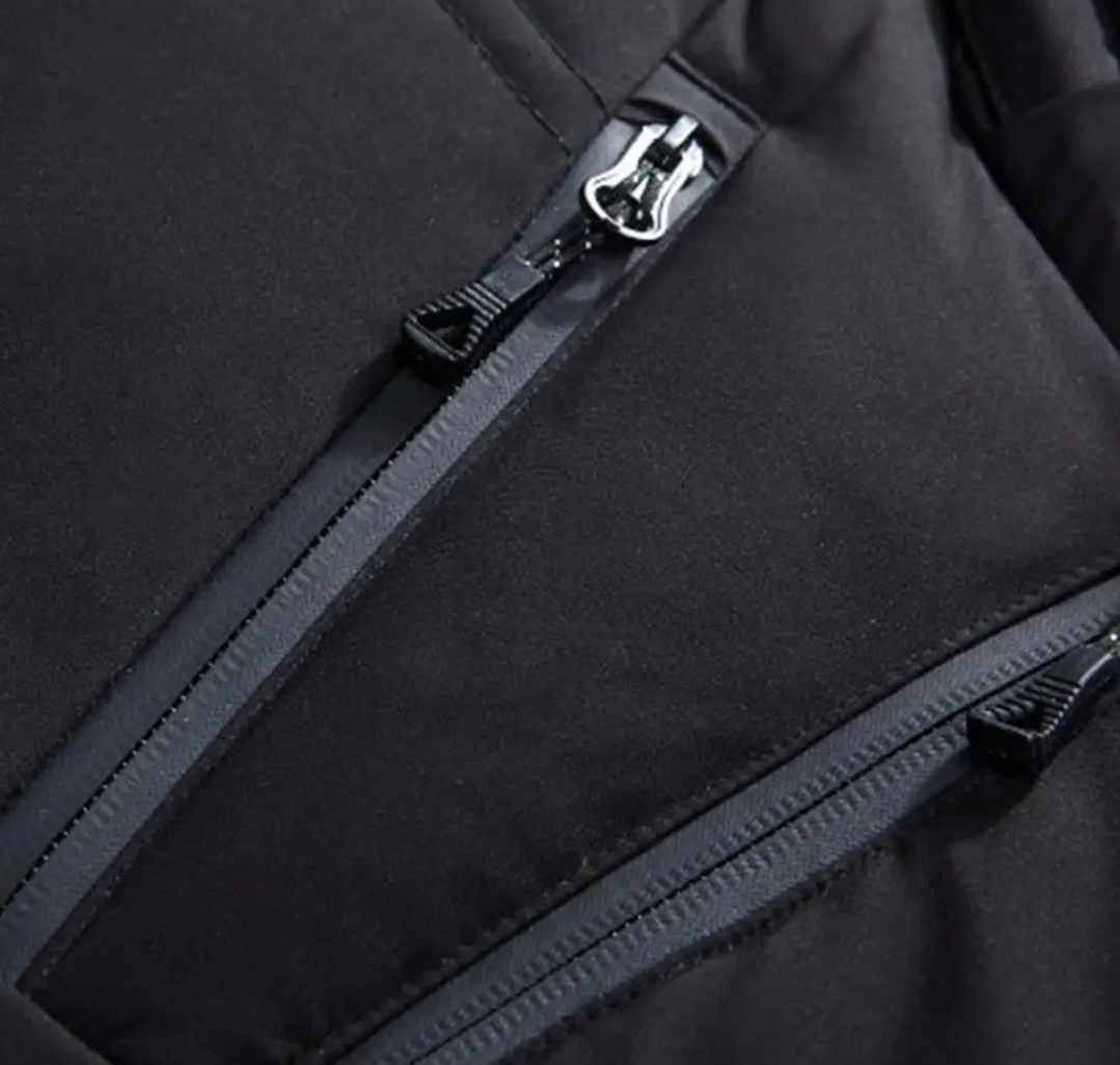 Szara puchowa kurtka z odpinanym kapturem - obrazek 5