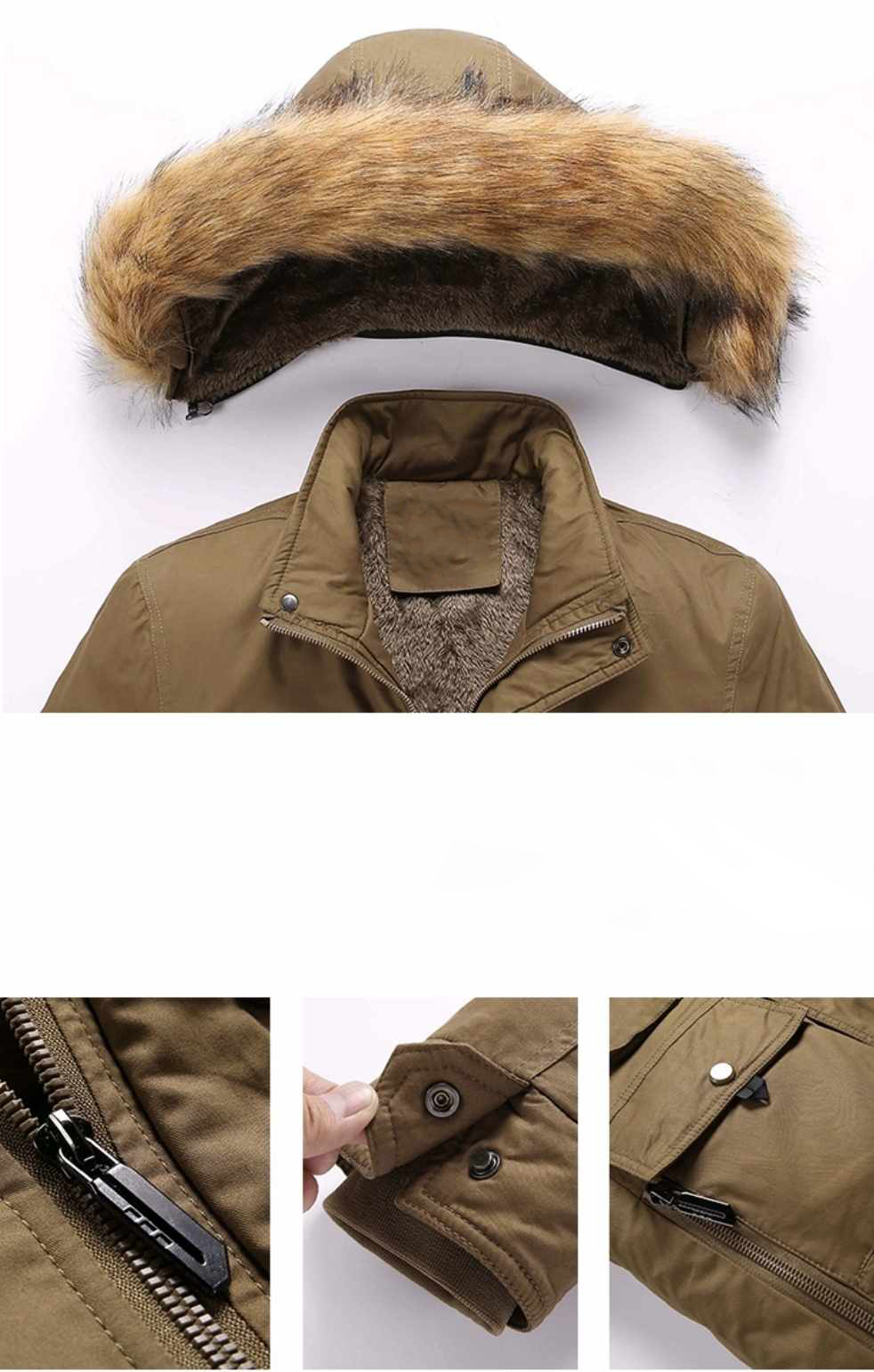 Męska ocieplana parka zimowa rozmiar S - obrazek 6