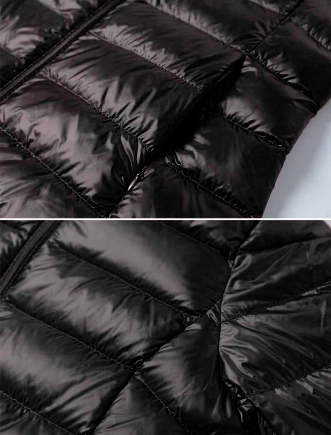 Damska ultralekka czarna kurtka przenośna - obrazek 4