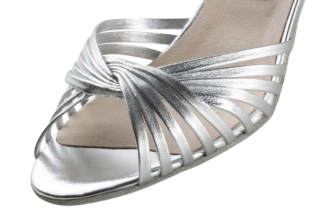 Damskie srebrne buty do tańca - obrazek 3
