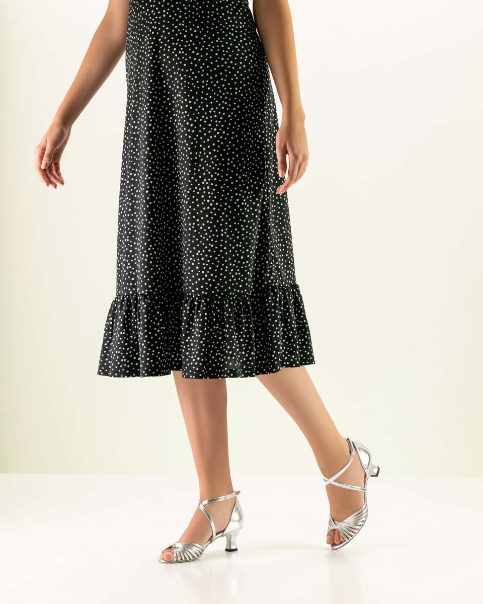 Damskie srebrne buty do tańca - obrazek 7