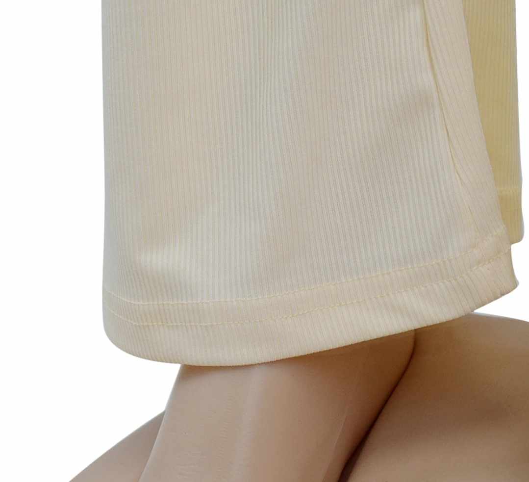 Damski prążkowany kombinezon kremowy rozmiar S - obrazek 8