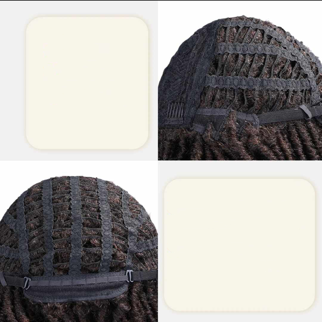 Peruka krótka afro ciemny brąz długość 30 cm - obrazek 6