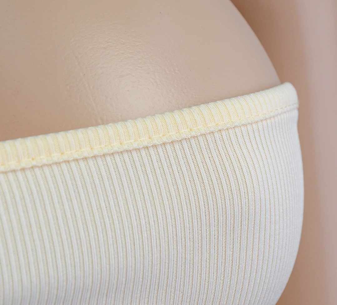 Damski prążkowany kombinezon kremowy rozmiar S - obrazek 7