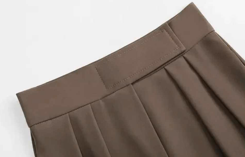 Damskie luźne spodnie brązowe rozmiar M - obrazek 7