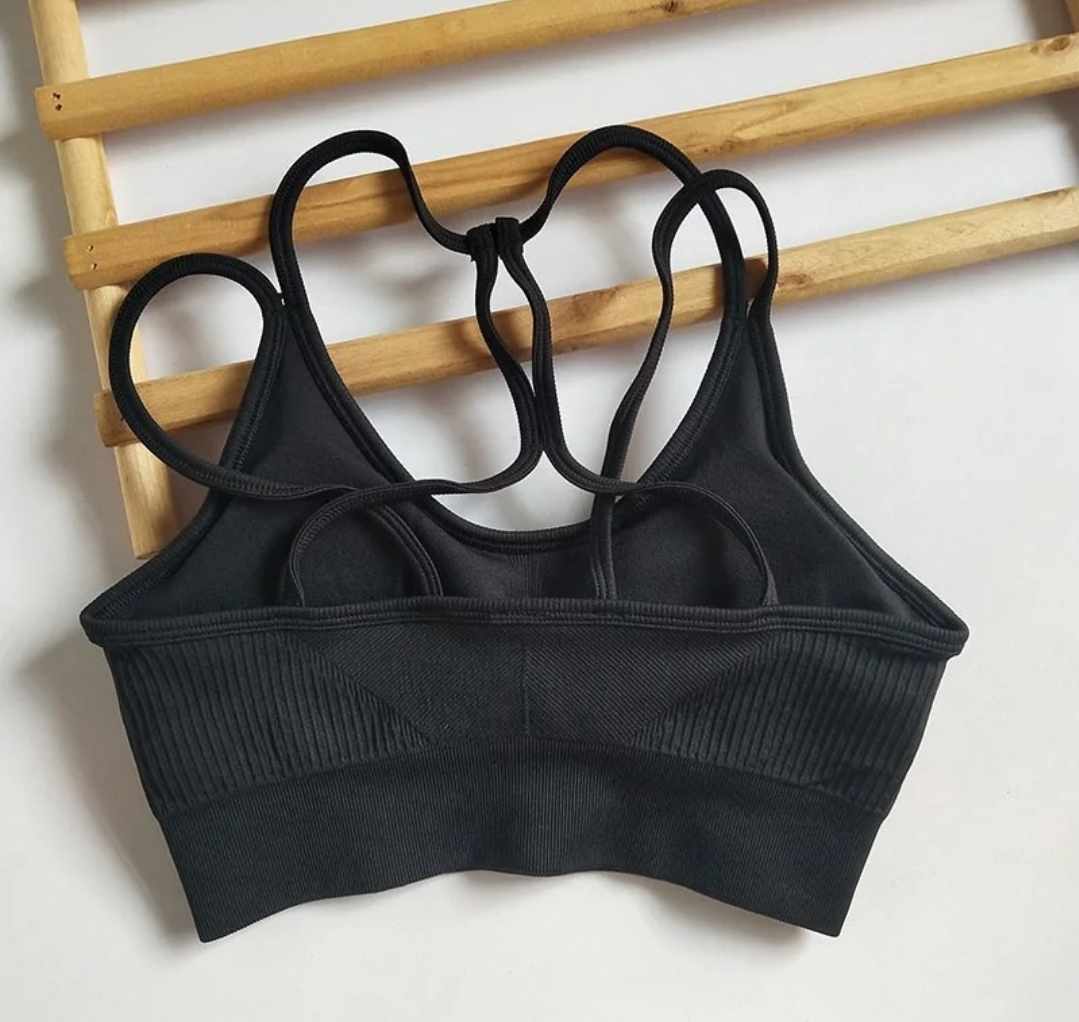 Top sportowy czarny biustonosz M - obrazek 5