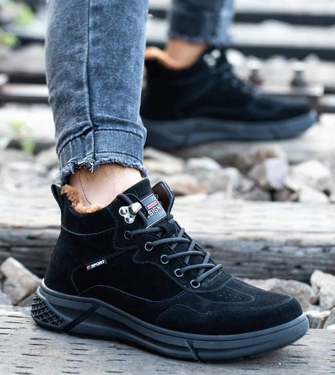 Ocieplane ochronne czarne buty robocze 39 - obrazek 5