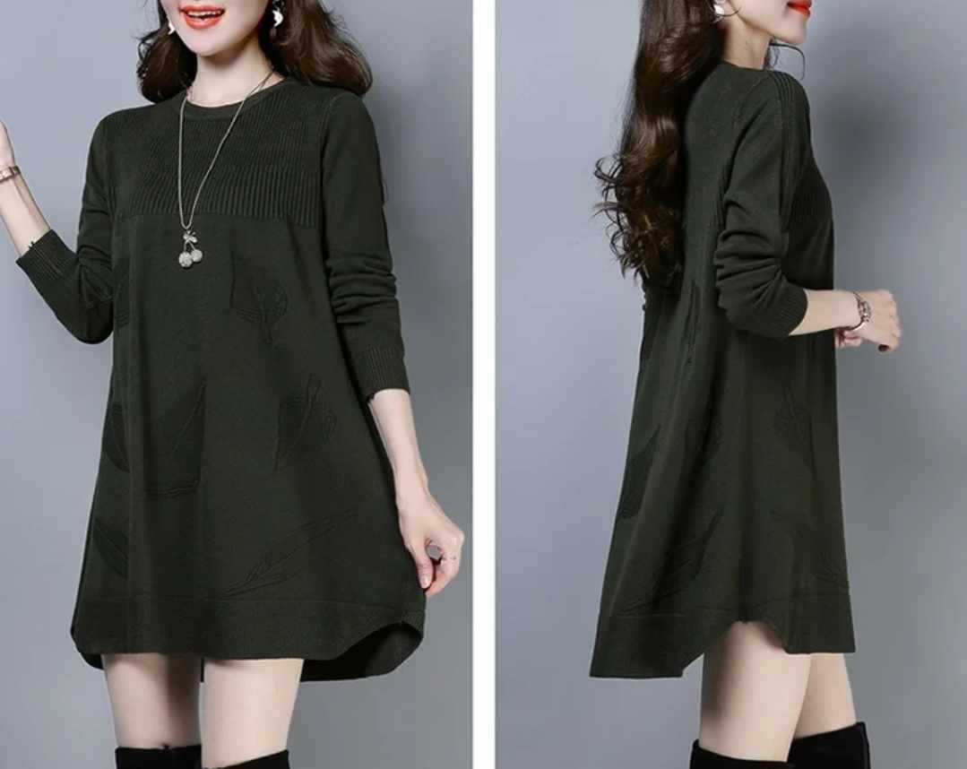 Zielony długi sweter/tunika rozmiar S - obrazek 3