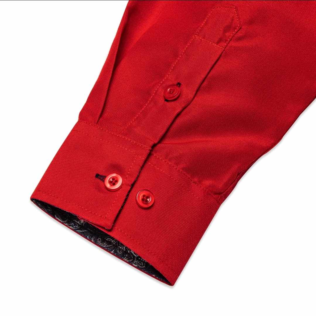 Męska czerwona koszula z długim rękawem - obrazek 6