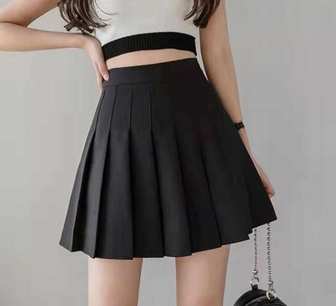 Plisowana czarna spódnica mini rozmiar S - obrazek 5