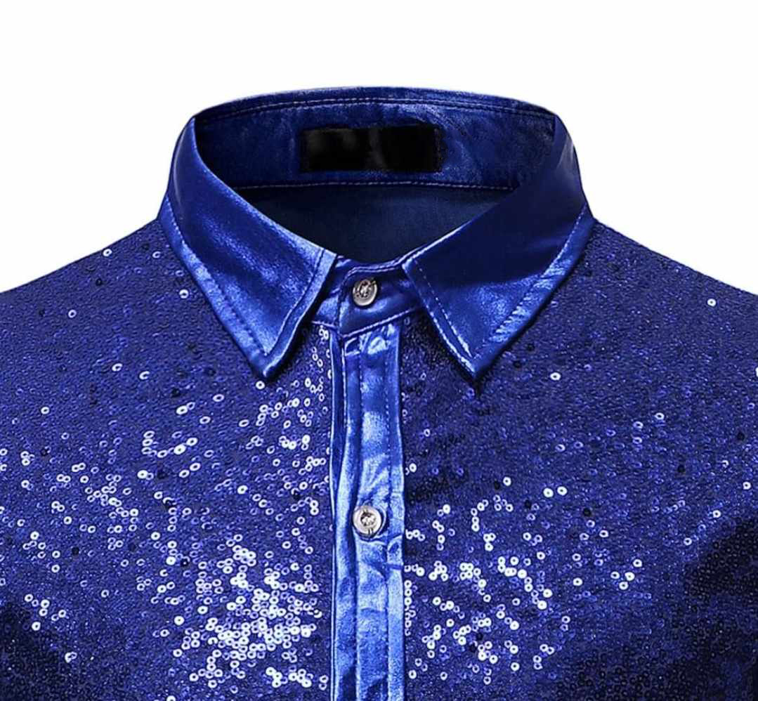 Męska elegancka koszula cekinowa - obrazek 3