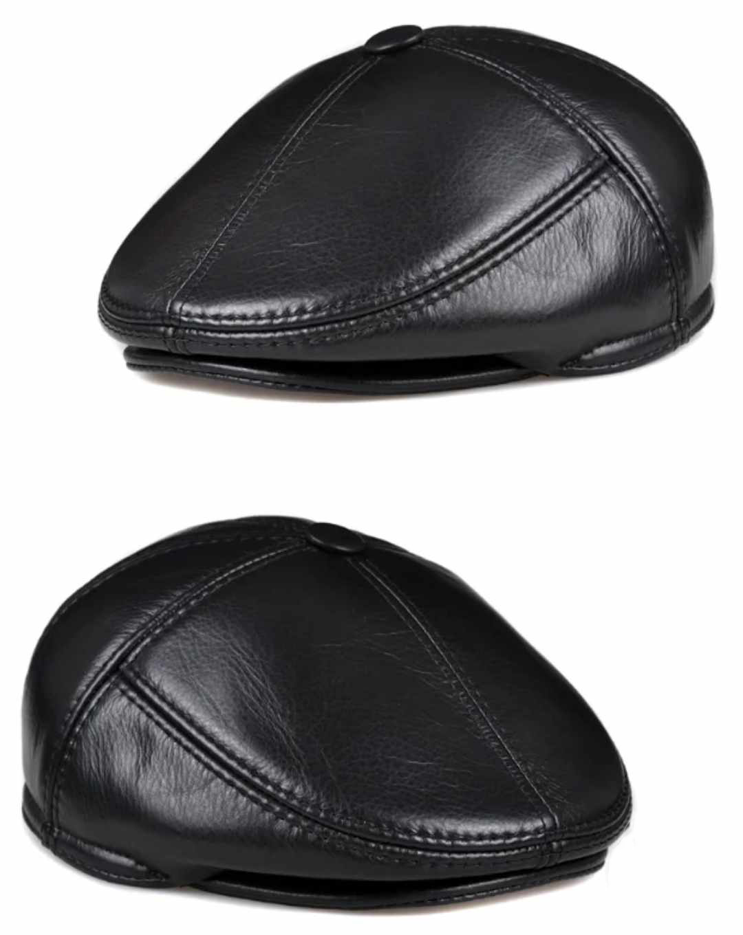 Ocieplana czapka z daszkiem czarna z nausznikami - obrazek 5