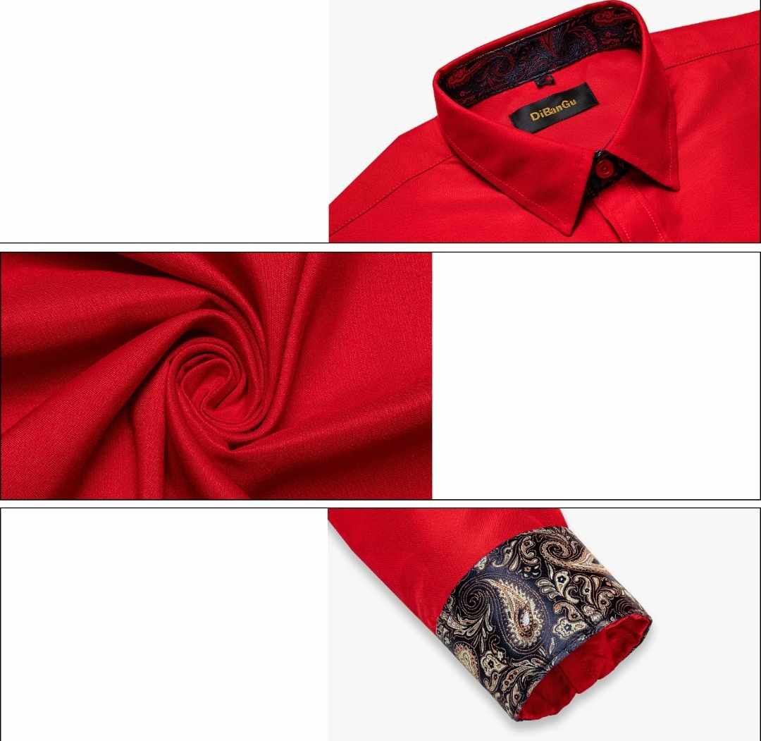 Męska czerwona koszula z długim rękawem - obrazek 7