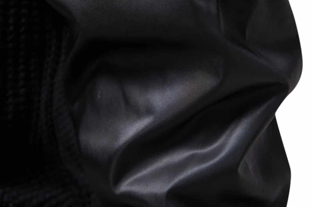 Męski czarny sweter z nylonowymi rękawami M - obrazek 6