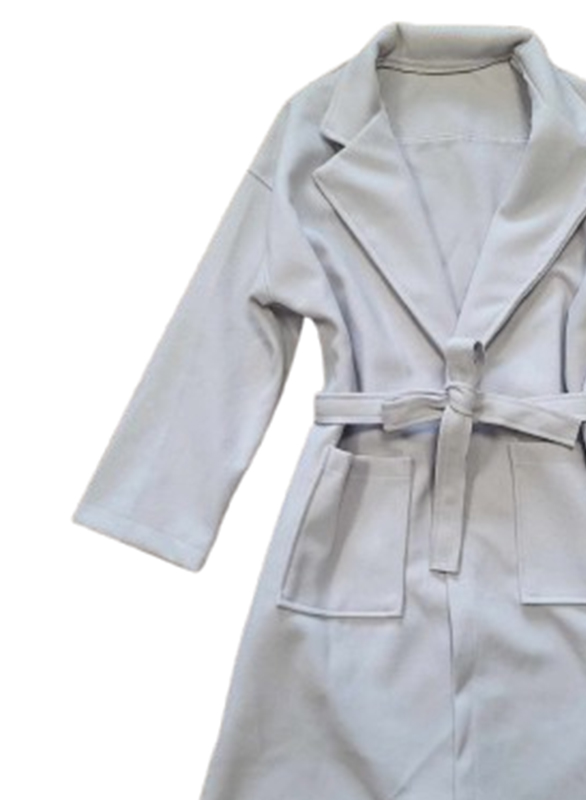 Płaszcz damski wiązany pasekiem w talii - obrazek 2