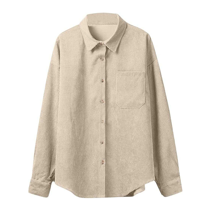 Damska sztruksowa koszula beżowa oversize