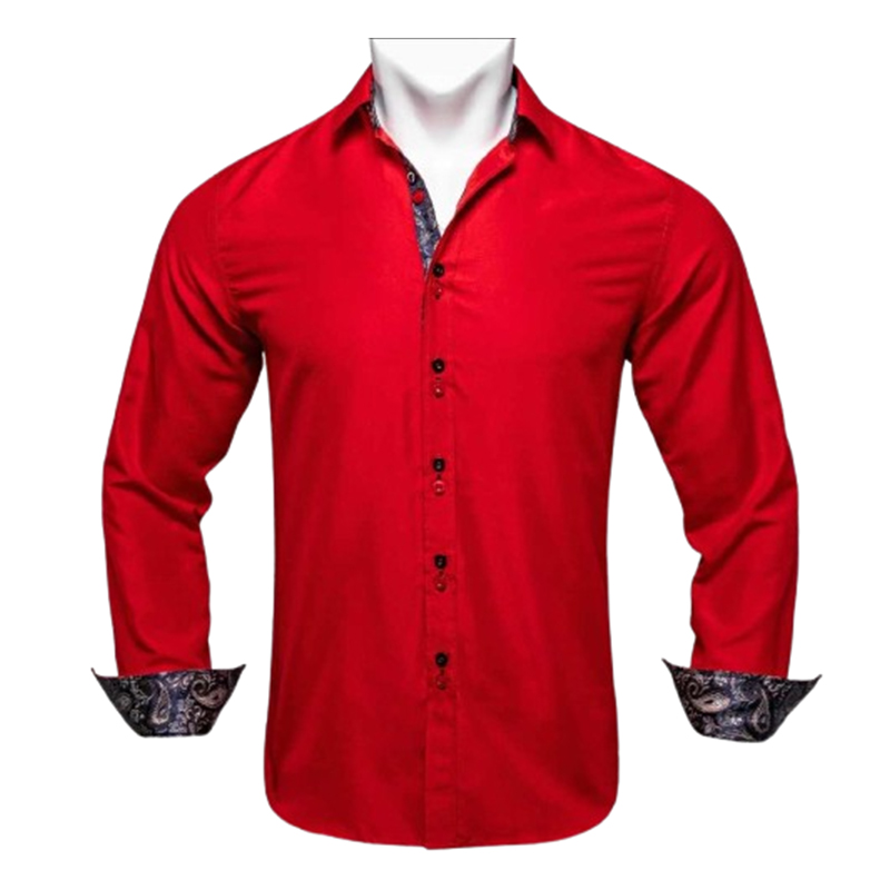 Męska czerwona koszula z długim rękawem