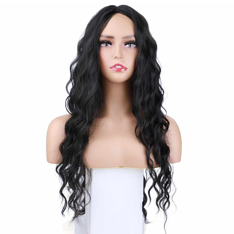 Peruka ciemny brąz falowana długość 65 cm