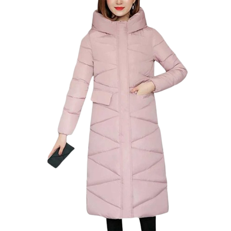 Puchowy płaszcz różowy z kapturem