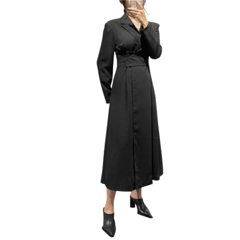 Sukienka typu trencz midi z długim rękawem S