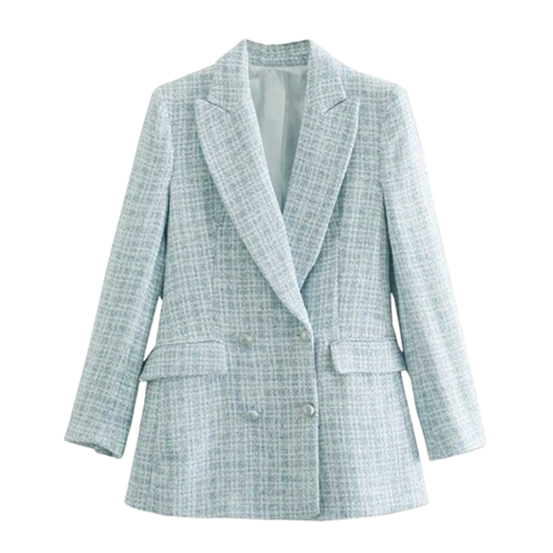 Damska dzianinowa marynarka niebieska