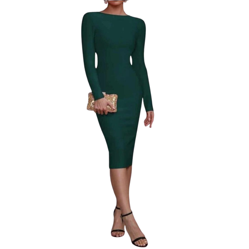 Bandażowa zielona sukienka DWUSTRONNA XS/S - obrazek 4