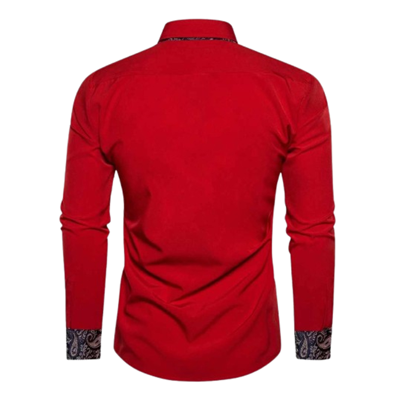 Męska czerwona koszula z długim rękawem - obrazek 3
