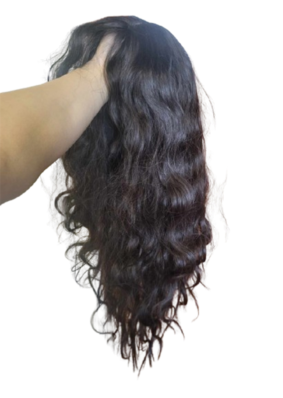 Peruka ciemny brąz falowana długość 65 cm - obrazek 5