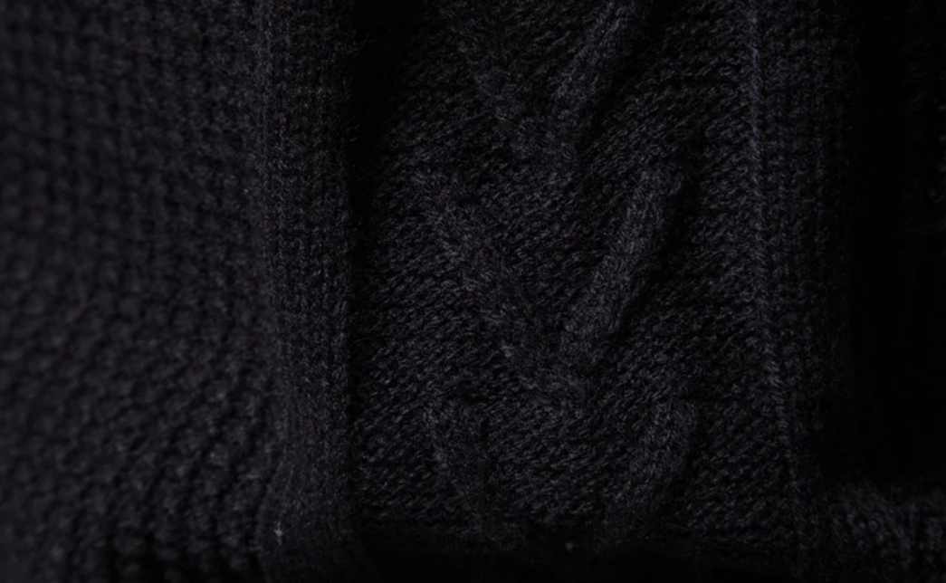 Męski czarny sweter z nylonowymi rękawami M - obrazek 7