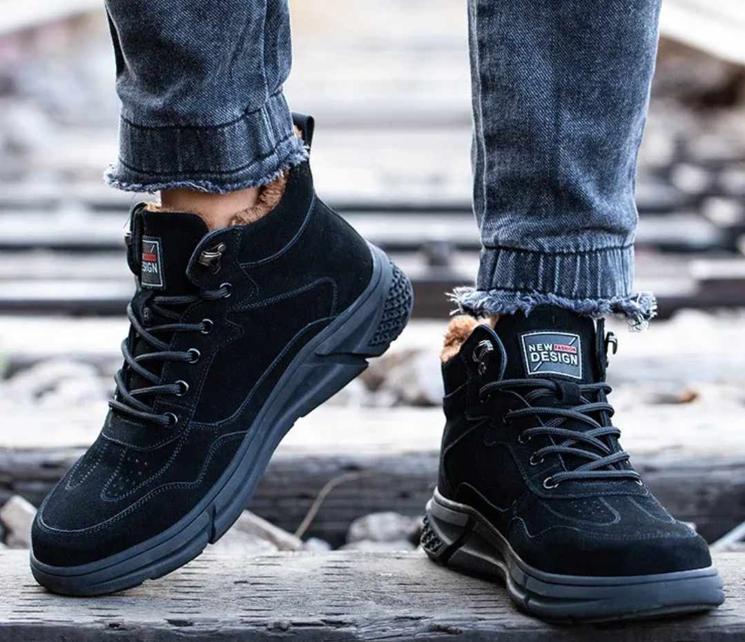 Ocieplane ochronne czarne buty robocze 39 - obrazek 4