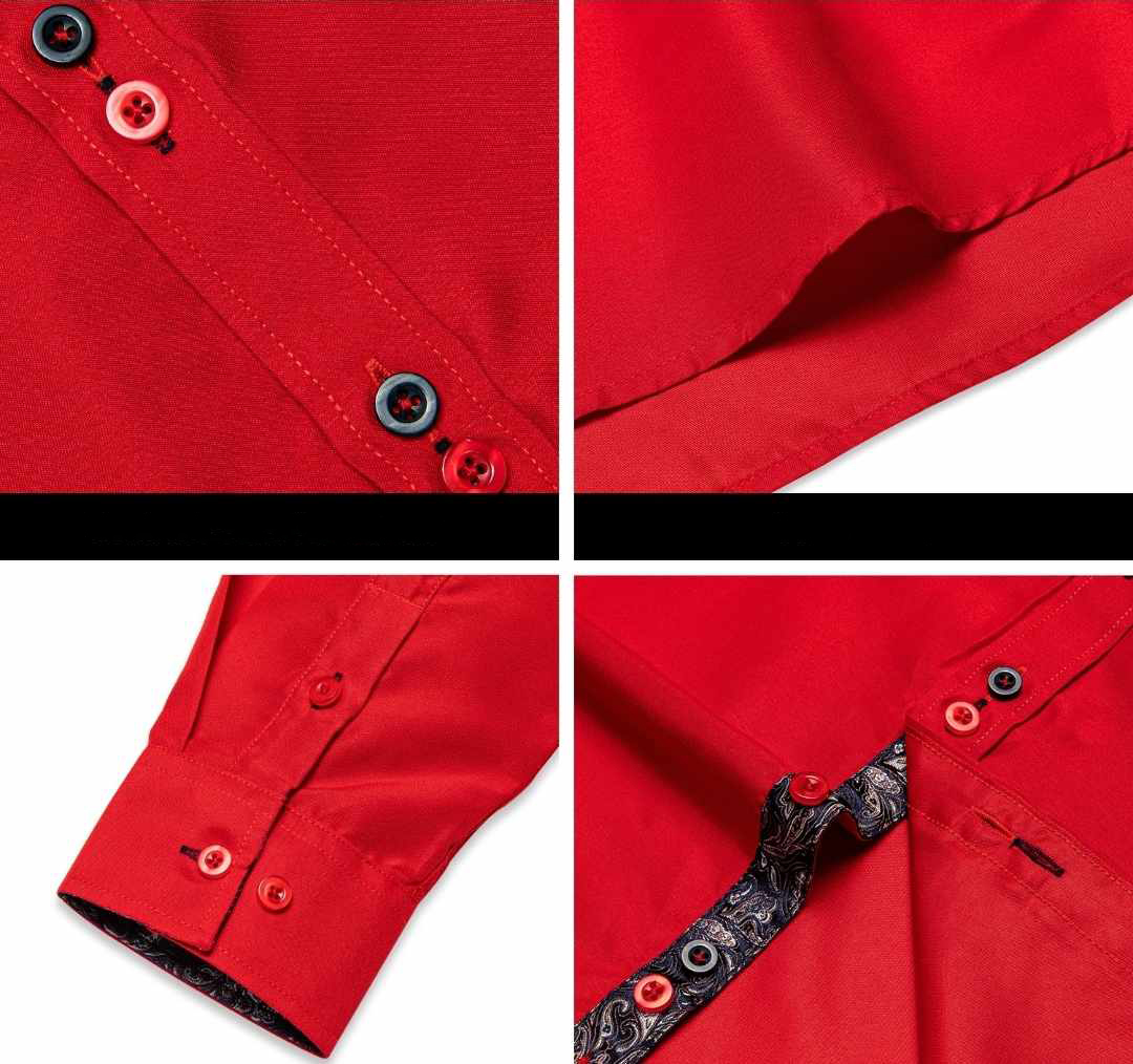 Męska czerwona koszula z długim rękawem - obrazek 8