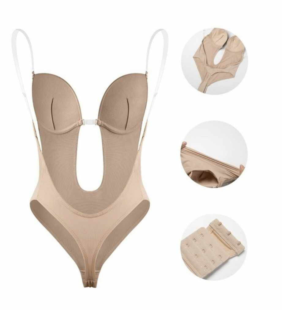 Body bez pleców pod sukienkę w kolorze Nude - obrazek 3