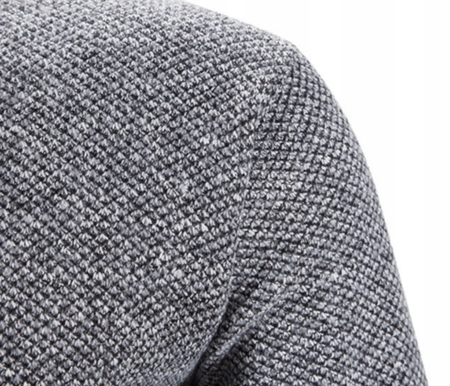 Męski dzianinowy sweter ocieplany ze stójką - obrazek 3