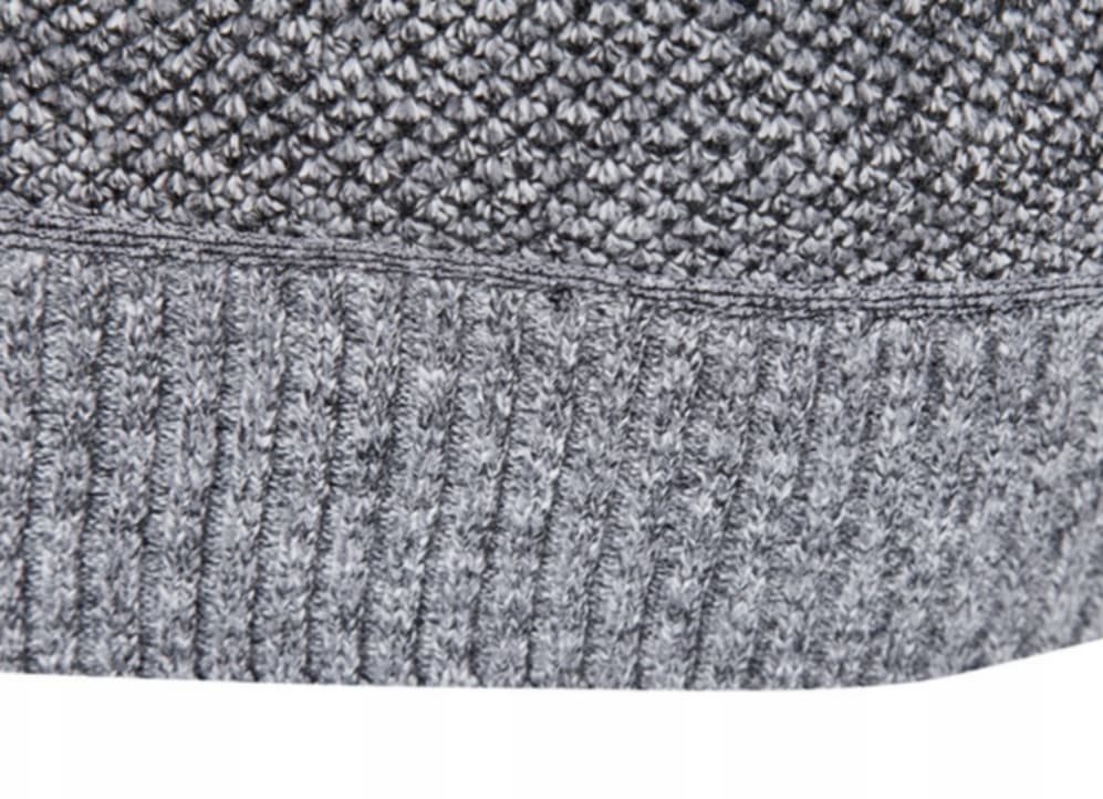 Męski dzianinowy sweter ocieplany ze stójką - obrazek 6