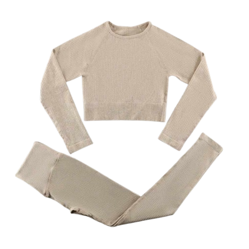 Beżowy 2-częściowy komplet sportowy rozmiar M